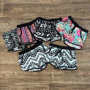 No Boundaries Patterned Shorts Bundle- Black, White, Turquoise, Pink